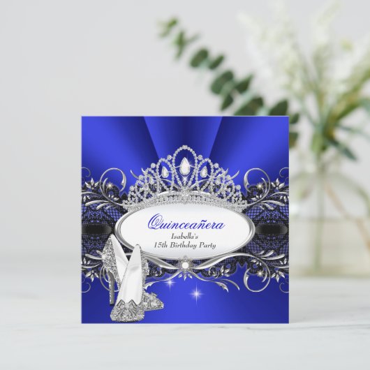 キンセアニェラハイヒールズ王室のブルーダイアモンドティアラ 招待状 (スタンド正面)