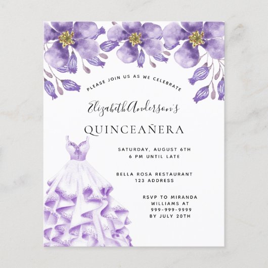 キンセアニェラバイオレット白ドレスフローラ予算 チラシ (正面)