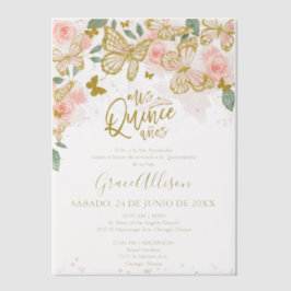 キンセアニェラバタフライ招待状スペインの文言 ベラム紙招待状