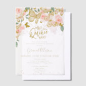 キンセアニェラバタフライ招待状スペインの文言 ベラム紙招待状 (オフセット)