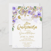 キンセアニェラバタフライ招待状英語表現 招待状 (正面)