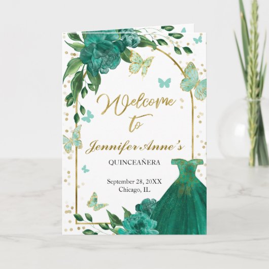 キンセアニェラバターフリスエメラルドグリーンガウン プログラム (正面)