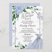 キンセアニェラバターフリスダスティブルーガウンスペインの 招待状 (正面/裏面)