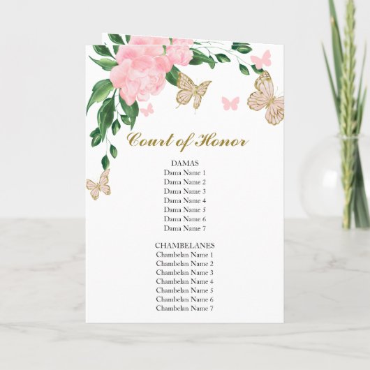 キンセアニェラバターフリスピンク赤面ガウンのプログラム プログラム (裏面)