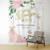 キンセアニェラバターフリスピンク赤面ガウン背景 タペストリー (インサイチュ)