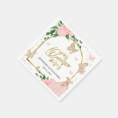 キンセアニェラバターフリスピンク赤面赤面ガウン スタンダードカクテルナプキン (角)