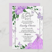 キンセアニェラバターフリスラベンダーガウンスペインの 招待状 (正面/裏面)