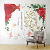 キンセアニェラバターフリスレッドガウン背景 タペストリー (インサイチュ(横))