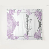 キンセアニェラバックドランドラベンダードレスフローラシルバー タペストリー (正面(横))