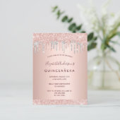 キンセアニェラバラグリッター赤面シルバー招待 ポストカード (スタンド正面)