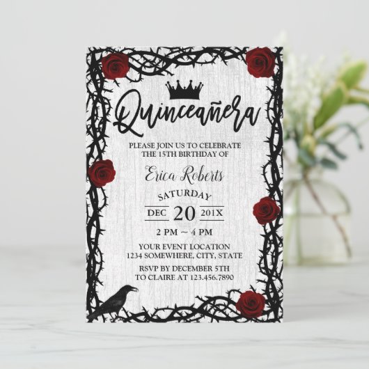 キンセアニェラバラソーンフェアエレガントリーテール誕生日 招待状 (スタンド正面)