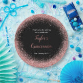 キンセアニェラバラピンクフェイクグリッターバースデーパーティー ペーパープレート (パーティー)