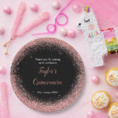 キンセアニェラバラピンクフェイクグリッターバースデーパーティー ペーパープレート (パーティー)