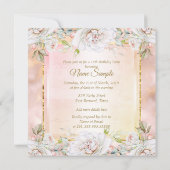 キンセアニェラバラピンク金ゴールドバースデーパーティー招待状3 招待状 (裏面)