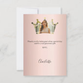 キンセアニェラバラ金ゴールドクラウン写真 サンキューカード (裏面)