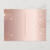 キンセアニェラバラ金ゴールドグリッターがバルーンをドロップ インビテーションポストカード (裏面)