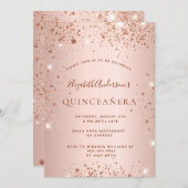 キンセアニェラバラ金ゴールドグリッタースパークルグラム 招待状 (正面/裏面)