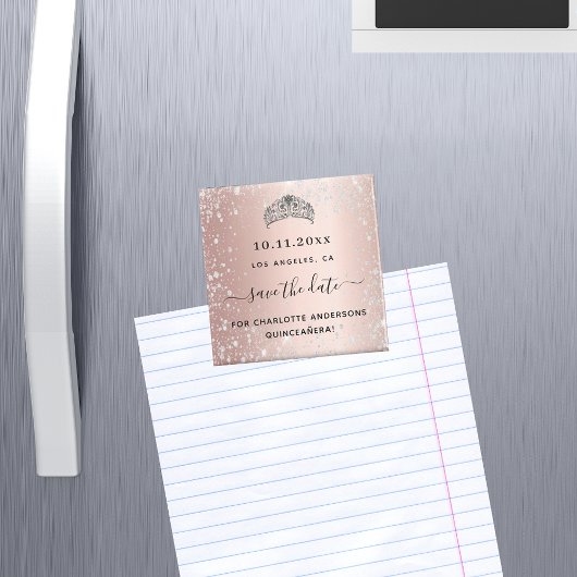 キンセアニェラバラ金ゴールドグリッターティアラ日付を保存 マグネット