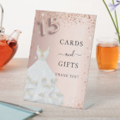 キンセアニェラバラ金ゴールドグリッタードレスカードギフト 台座サイン (インサイチュ)