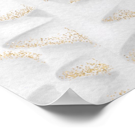 キンセアニェラバラ金ゴールドグリッタードレスホワイトウェルカム ポスター (角)