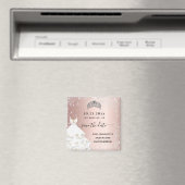 キンセアニェラバラ金ゴールドグリッタードレス日付を保存 マグネット (インサイチュ (食洗機))