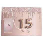 キンセアニェラバラ金ゴールドグリッターフォトモノグラム ラージペーパーバッグ (裏面)