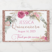 キンセアニェラバラ金ゴールドグリッターミニワきらめくイン スパークリングワインラベル (シングルラベル)