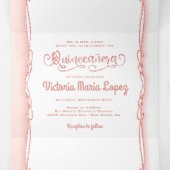 キンセアニェラバラ金ゴールドグリッターメキシコフィエスタ 三つ折り招待状 (内部中)