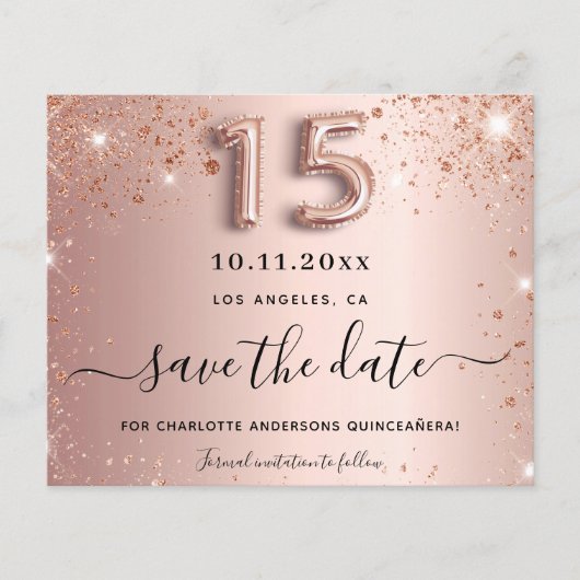 キンセアニェラバラ金ゴールドグリッター保存する日付カード (正面)