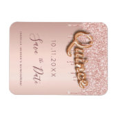 キンセアニェラバラ金ゴールドグリッター保存日付 マグネット (横)