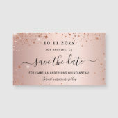 キンセアニェラバラ金ゴールドグリッター日付磁石を保存 (正面)