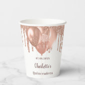 キンセアニェラバラ金ゴールドグリッター白 紙コップ (裏面)