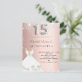 キンセアニェラバラ金ゴールドシルバードレスの輝き インビテーションポストカード (スタンド正面)