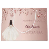 キンセアニェラバラ金ゴールドスターアイボリードレス ラージペーパーバッグ (正面)