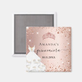 キンセアニェラバラ金ゴールドティアラドレスグリッター名 マグネット (正面/裏面)