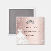 キンセアニェラバラ金ゴールドティアラドレスシルバーグリッター マグネット (正面/裏面)