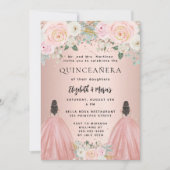 キンセアニェラバラ金ゴールドドレスフローラ2女の子ラグジュアリー 招待状 (正面)