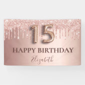 キンセアニェラバラ金ゴールドピンクのドリップスウェルカム 横断幕 (横)