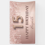 キンセアニェラバラ金ゴールドピンクのドリップスウェルカム 横断幕 (縦)