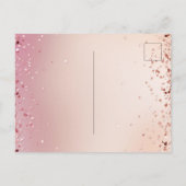 キンセアニェラバラ金ゴールドピンクグリッターバルーンgram インビテーションポストカード (裏面)