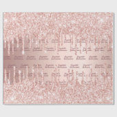 キンセアニェラバラ金ゴールドピンクドリップス名 ラッピングペーパー (フラット)