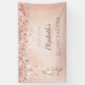 キンセアニェラバラ金ゴールドピンクバレリーナシューズ 横断幕 (縦)