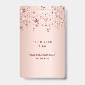 キンセアニェラバラ金ゴールドピンク星パーティー バッジ (Back)