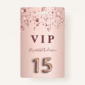 キンセアニェラバラ金ゴールドピンク星パーティー バッジ (正面)