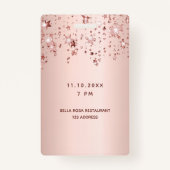 キンセアニェラバラ金ゴールドピンク星パーティー バッジ (裏面)