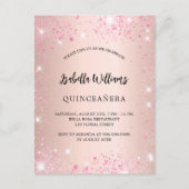 キンセアニェラバラ金ゴールドピンク インビテーションポストカード (正面)