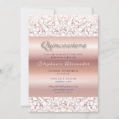 キンセアニェラバラ金ゴールドフォイルレース金ゴールドグリッター 招待状 (正面)