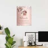 キンセアニェラバラ金ゴールドフォトシルバーグリッター歓迎 ポスター (ホームオフィス)