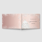 キンセアニェラバラ金ゴールドホワイトドレスグリッター ゲストブック (全面)