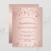 キンセアニェラバラ金ゴールド星の輝く招待 ポストカード (正面/裏面)